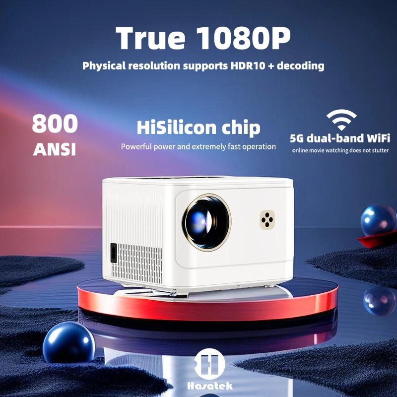Hasatek Ǯ HD 1080P 800 ANSI ̴ ޴ , ȵ̵ 2K, 4K HDMI, USB , , Ȩ þ ó׸ PK DLP TV ȵ̵ ѱ ũ ũ 